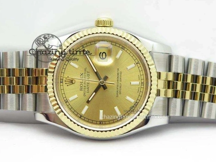 0415 MultiPurpose DateJust 116234 BP Best Edition SS YG Gold Dial On SS Bracelet A2824 V 3942